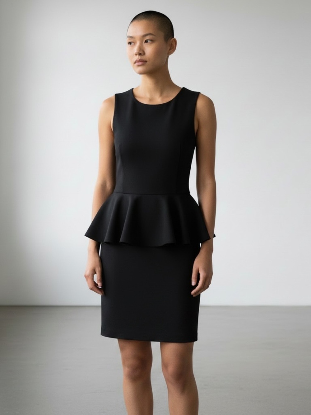 French Atmosphere Women’s Black Sleeveless Dress Size L mini Skirt Stretchy